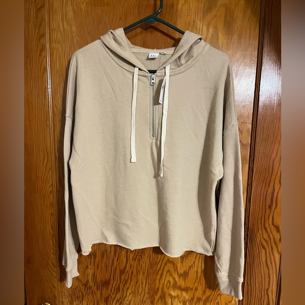 GAP nwt Beige Hoodie with Zip Front